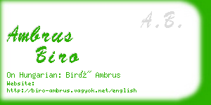 ambrus biro business card